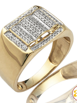 10KY 0.30CTW DIAMOND MENS MICROPAVE RING