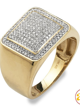 10KY 0.55CTW DIAMOND SQUARE DOME MENS RING