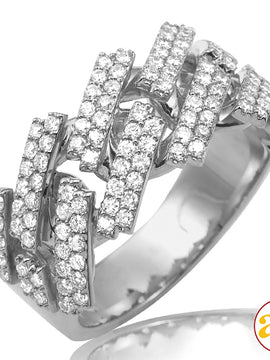 10KW  1.35CTW DIAMOND SQUARE LINK MIAMI CUBAN MENS