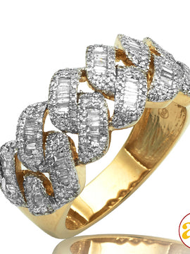 10KY 1.15CTW BAGUETTE DIAMOND MIAMI CUBAN MENS