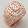 14KR 5.20CTW DIAMOND MENS SQUARE CLUSTER RING