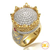 14KY 4.00CTW DIAMOND MENS DOME CROWN RING