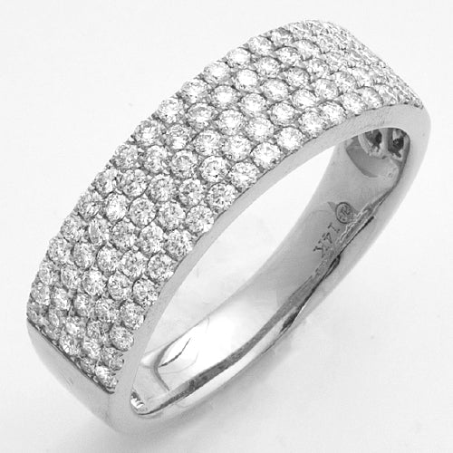 14KW 1.20CTW DIAMOND 5-ROW FLAT PAVE MENS BAND