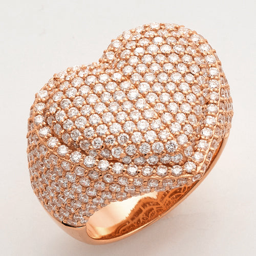 14KR 5.30CTW DIAMOND MENS BUBBLE HEART RING