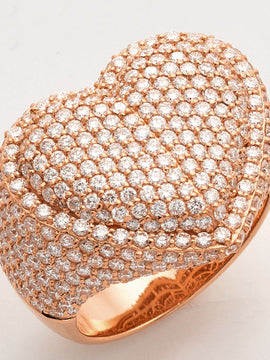 14KR 5.30CTW DIAMOND MENS BUBBLE HEART RING