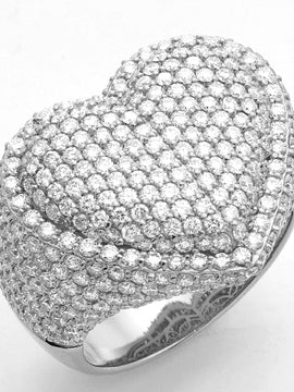 14KW 5.30CTW DIAMOND MENS BUBBLE HEART RING