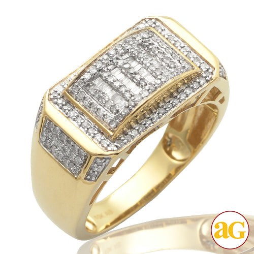 10KY 0.60 CTW  BAQUETTE DIAMOND MEN&apos;S RING