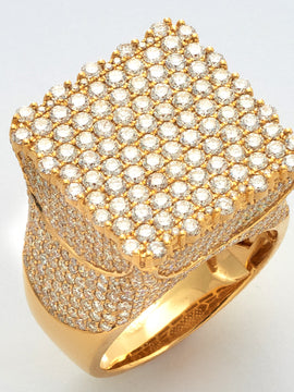 14KY 6.50CTW DIAMOND SQUARE FLAT TOP MENS RING