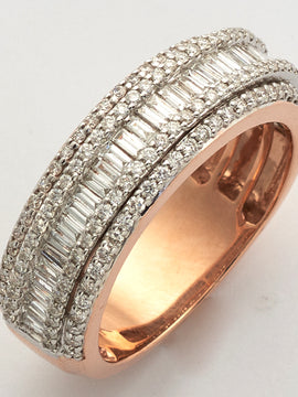 14KR+W 1.55CTW BAGUETTE DIAMOND MENS BAND