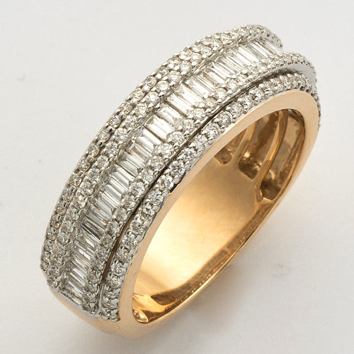 14KY+W 1.55CTW BAGUETTE DIAMOND MENS BAND