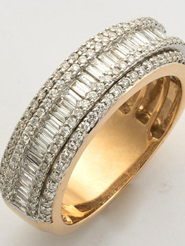 14KY+W 1.55CTW BAGUETTE DIAMOND MENS BAND