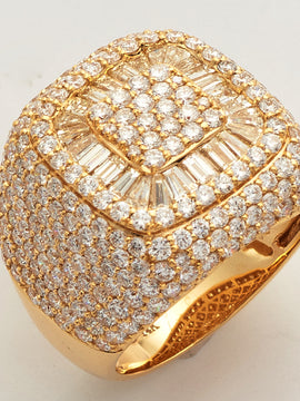 14KY 6.00CTW BAGUETTE DIAMOND MENS RING