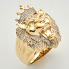 10KY 0.50CTW MICROPAVE DIAMOND LION HEAD MENS RING