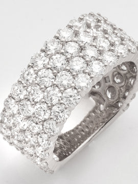 14KW 7.00CTW DIAMOND 4 ROW MENS BAND