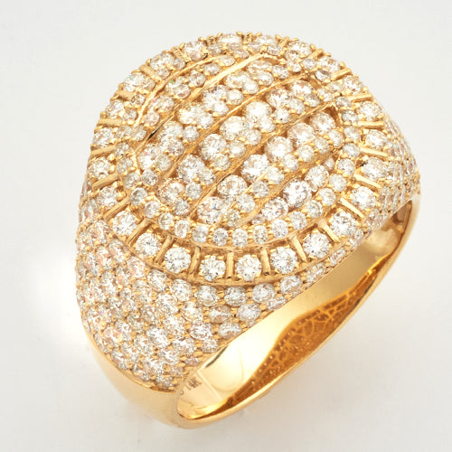 14KY 4.00CTW DIAMOND MENS ROUND DOME RING