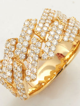 14KY 2.45CTW DIAMOND SQUARE CUBAN MENS RING