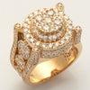 14KY 5.00CTW DIAMOND 4-PRONG ROUND CLUSTER RING