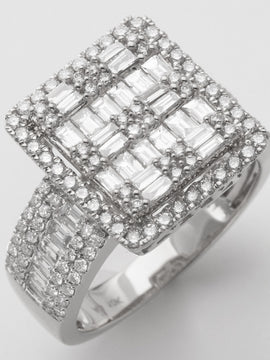 10KW 2.30CTW BAGUETTE & ROUND CLUSTER DIAMOND