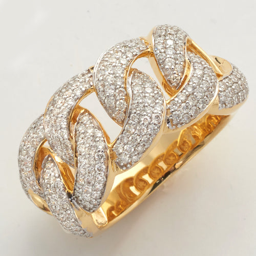 14KY 1.85CTW DIAMOND MIAMI CUBAN RING