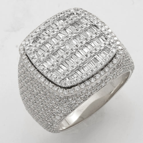 14KW 4.75CTW BAGUETTE DIAMOND MENS RING