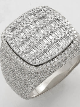 14KW 4.75CTW BAGUETTE DIAMOND MENS RING