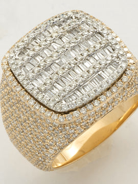 14KY+W 4.75CTW BAGUETTE DIAMOND MENS RING