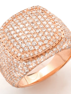 14KR 4.00CTW DIAMOND SQUARE DOME MENS RING