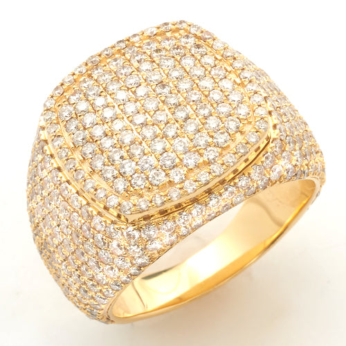 14KY 4.00CTW DIAMOND SQUARE DOME MENS RING