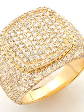 14KY 4.00CTW DIAMOND SQUARE DOME MENS RING