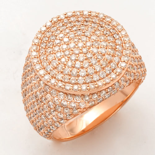 14KR 3.85CTW DIAMOND ROUND DOME MENS RING