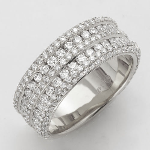 14KW 2.50CTW DIAMOND 3-ROW MENS RING