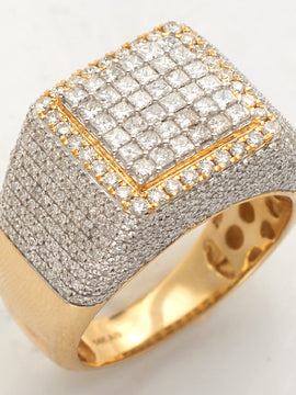 14KY 2.30CTW DIAMOND SQUARE FACE MENS RING