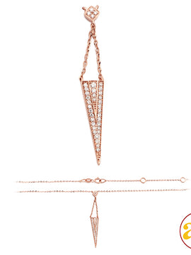 14KR 0.15CTW DIAMOND NECKLACE - FLAT TRIANGLE