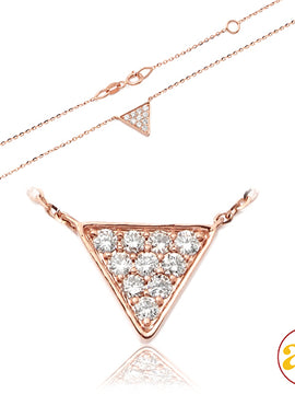 14KR 0.20CTW DIAOND NECKLACE - FLAT TRIANGLE