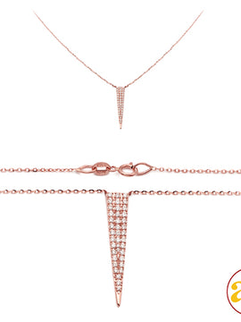 14KR 0.25CTW DIAMOND NECKLACE - FLAT TRIANGLE SPIK