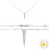 14KW 0.25CTW DIAMOND NECKLACE - FLAT TRIANGLE SPIK