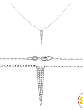 14KW 0.25CTW DIAMOND NECKLACE - FLAT TRIANGLE SPIK