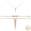 14KY 0.25CTW DIAMOND NECKLACE - FLAT TRIANGLE SPIK