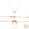 14KY 0.15CTW DIAMOND NECKLACE - FLAT CRESCENT