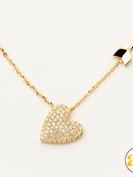 14KY 0.25CTW DIAMOND NECKLACE - HEART AND ARROW