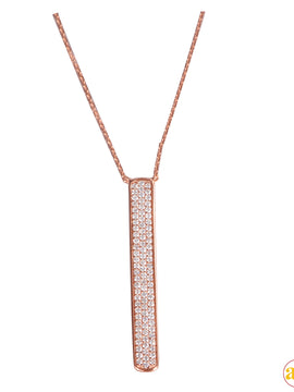 14KR 0.55CTW DIAMOND NECKLACE - VERTICAL BAR