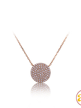 14KR 0.30CTW DIAMOND NECKLACE - FLAT DISC