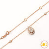 14KR 0.55CTW DIAMOND NECKLACE - BEADED CHAIN W/BEZ