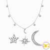 14KW 0.25CTW DIAMOND NECKLACE - CRESCENT MOON