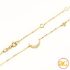 14KY 0.05CTW DIAMOND NECKLACE - CRESCENT MOON