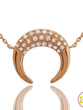 14KR 0.20CTW DIAMOND NECKLACE - ROUNDED PROFILE