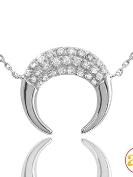 14KW 0.20CTW DIAMOND NECKLACE - ROUNDED PROFILE