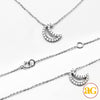 14KW 0.15CTW DIAMOND OPEN CRESCENT MOON NECKLACE