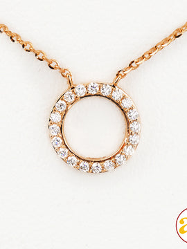 14KR 0.15CTW DIAMOND NECKLACE - DIAMOND CIRCLE