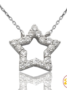 14KW 0.20CTW DIAMOND NECKLACE - OPEN STAR